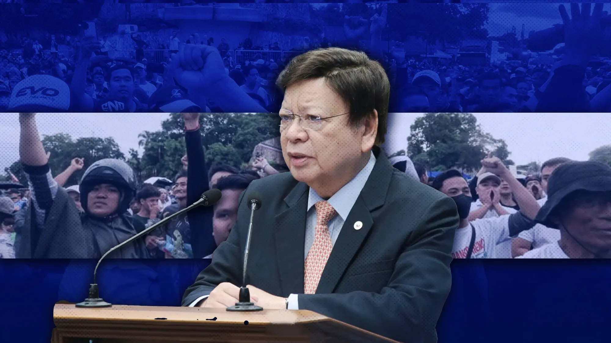 INC members protest on plunder case vs Marcoleta